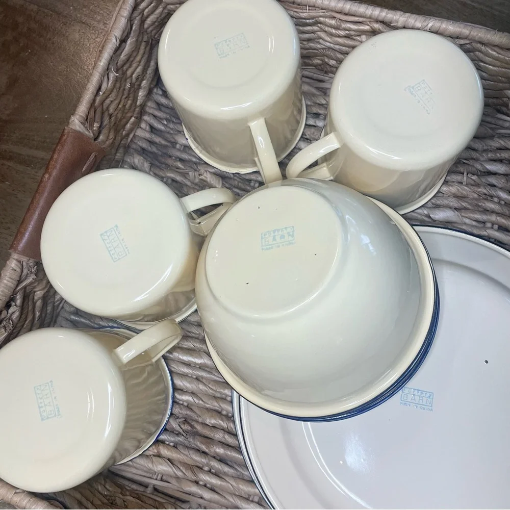 Pottery Barn 12 piece Enamel Dish Set